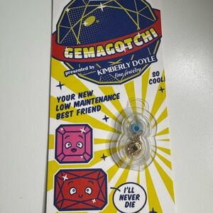GemaGotchi Charm Accessory in Pink, Yellow, Blue